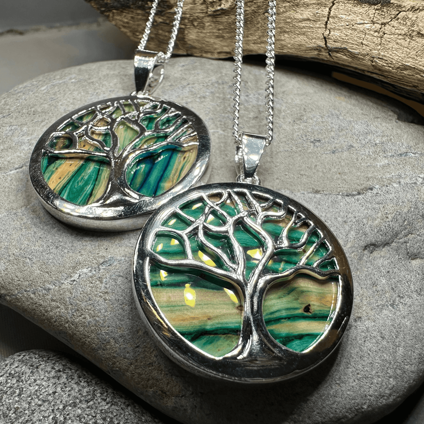 Heathergems Tree of Life Necklace - Green Gold