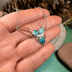 Mackintosh Blue Leaves Necklace - 