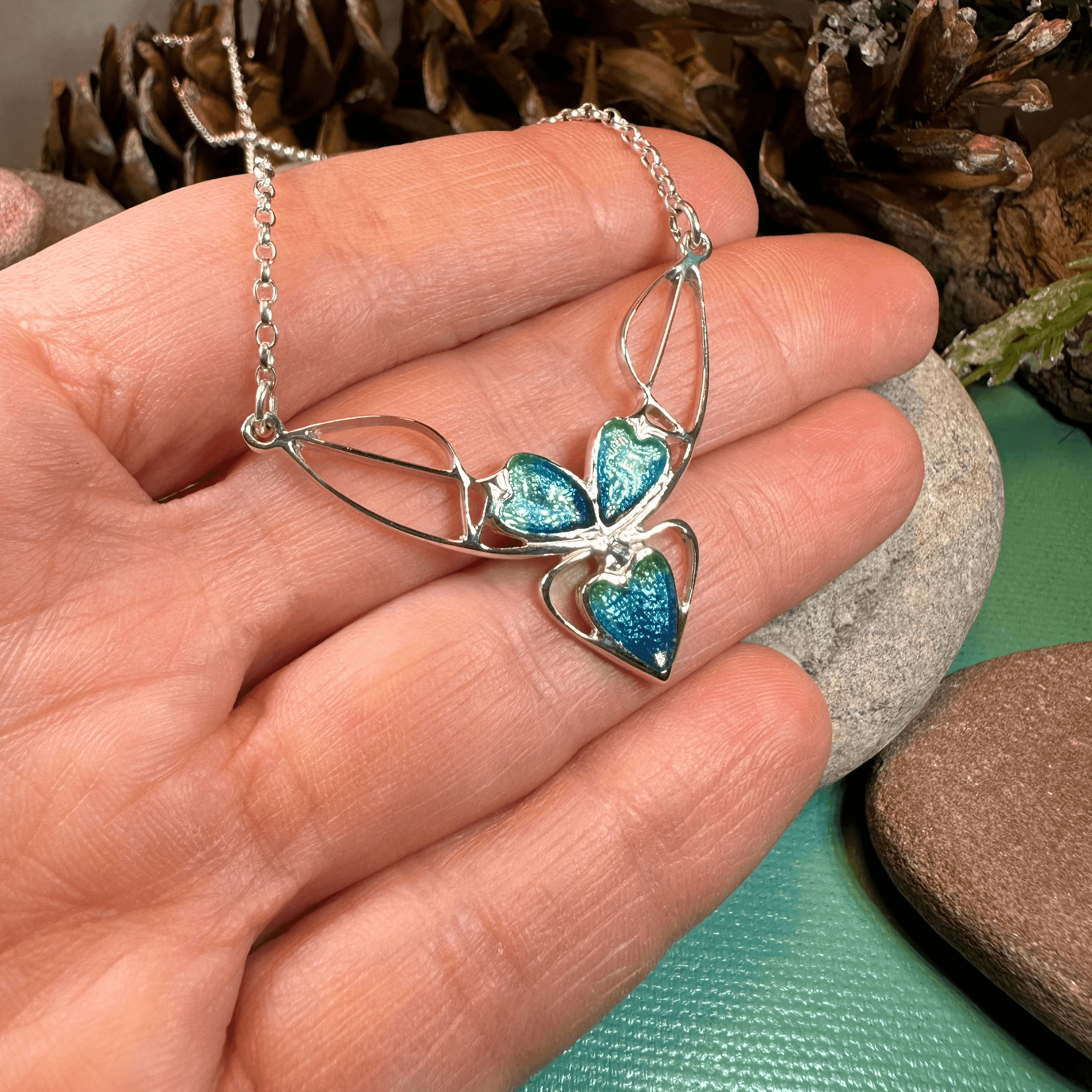 Mackintosh Blue Leaves Necklace - 