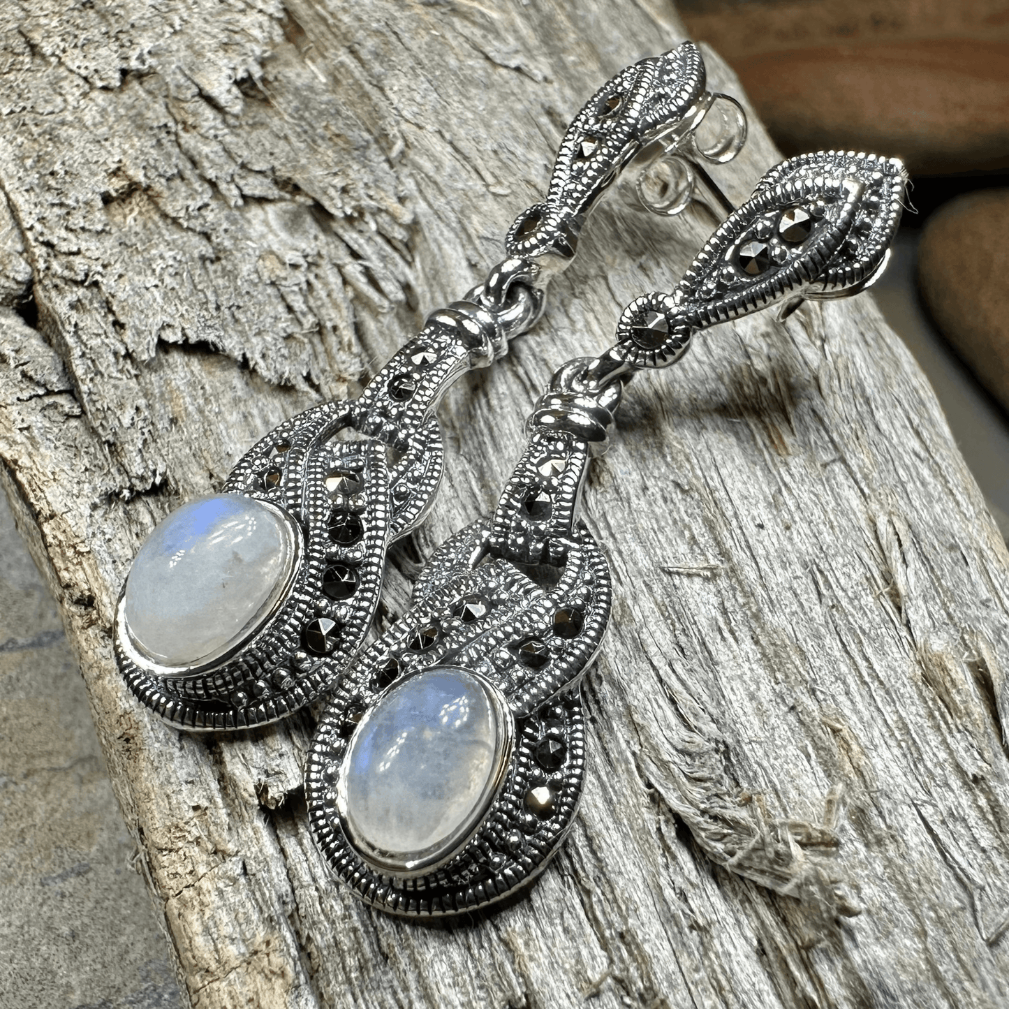 Maeve Celtic Knot Earrings - Moonstone
