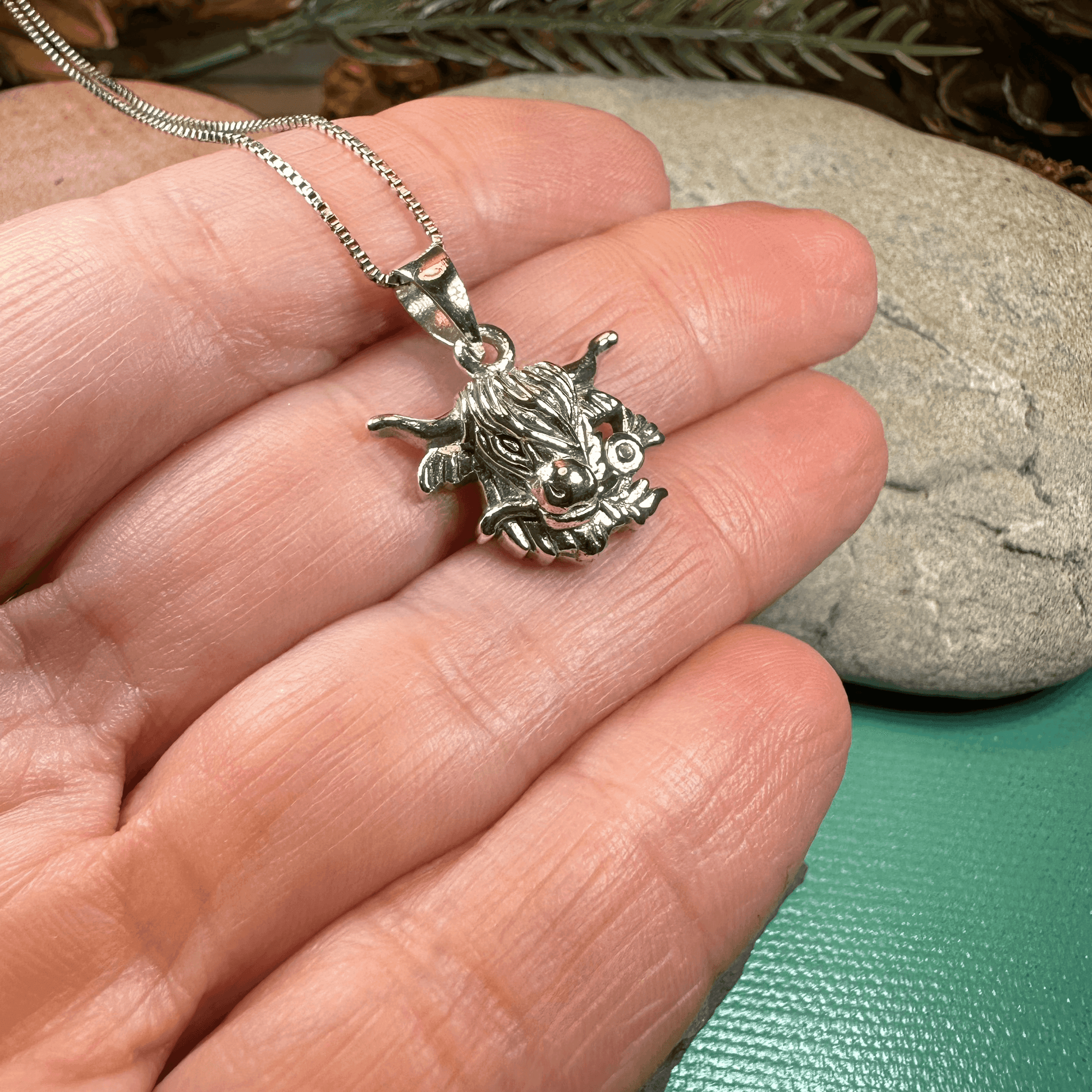 Highland Cow Thistle Necklace - 