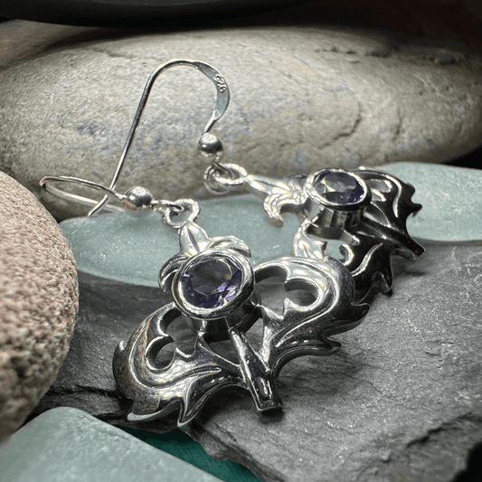 Amethyst Thistle Earrings - 