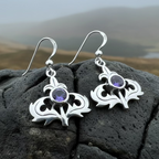 Amethyst Thistle Earrings