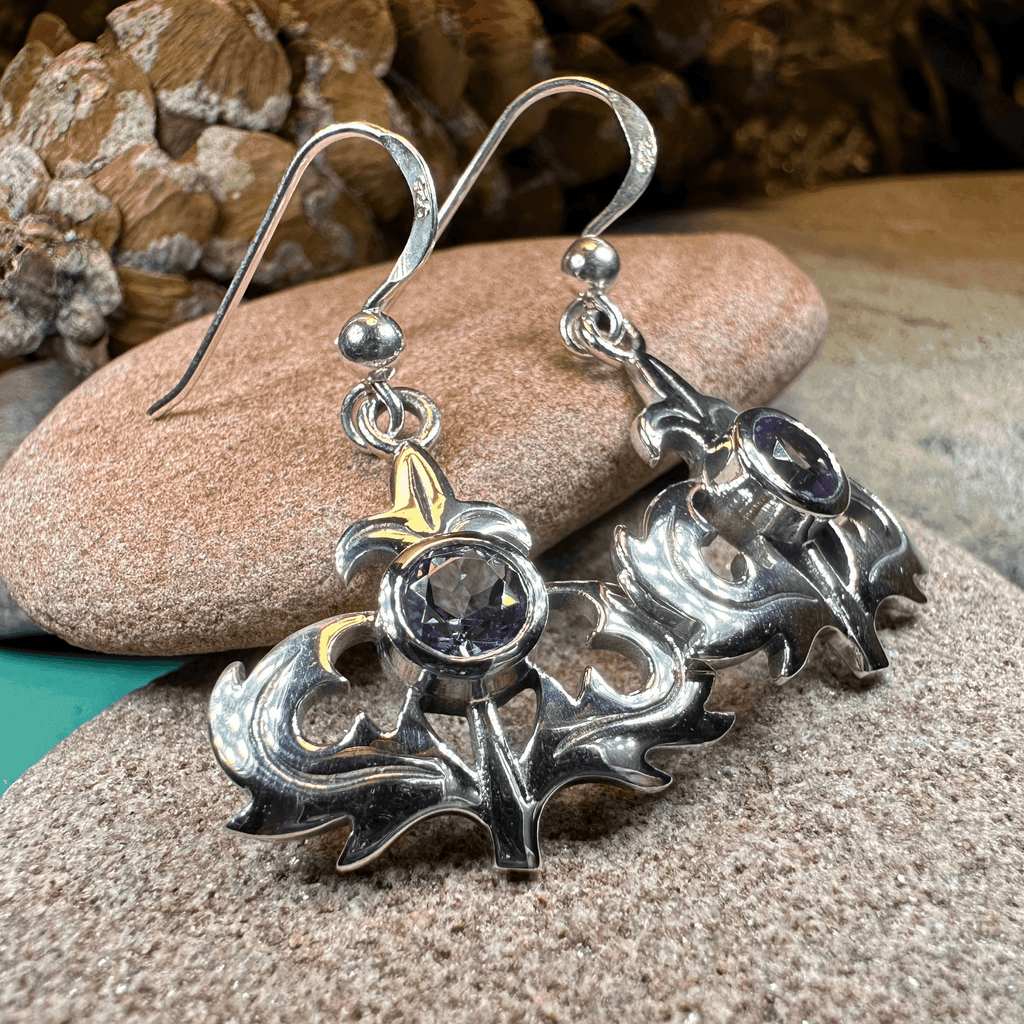 Amethyst Thistle Earrings - 