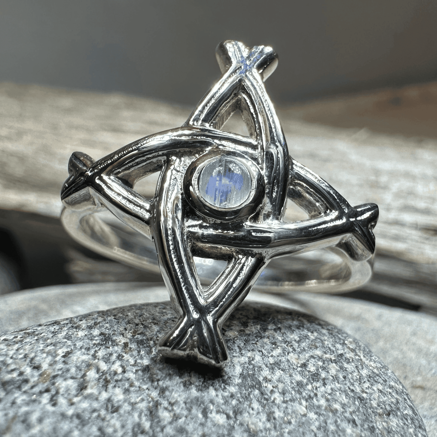 Moonstone Saint Brigid's Cross Ring - 5