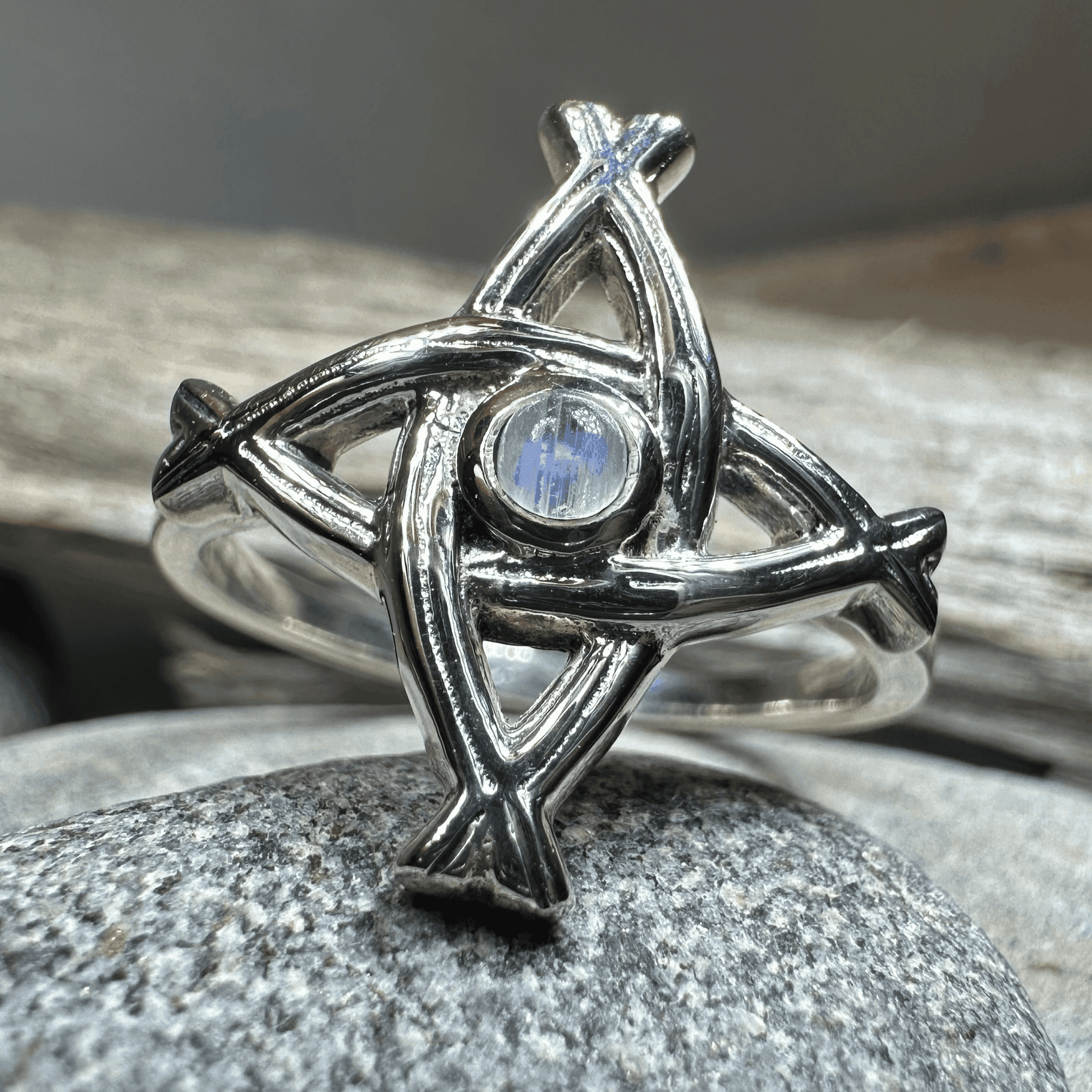 Moonstone Saint Brigid's Cross Ring - 5