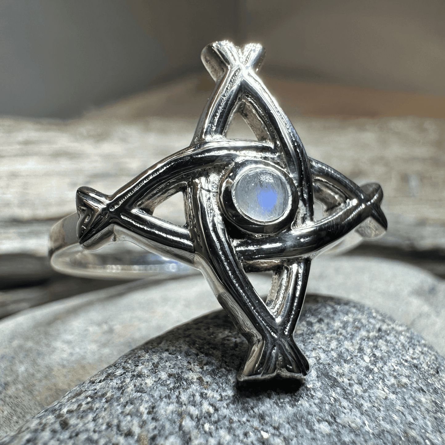 Moonstone Saint Brigid's Cross Ring - 5