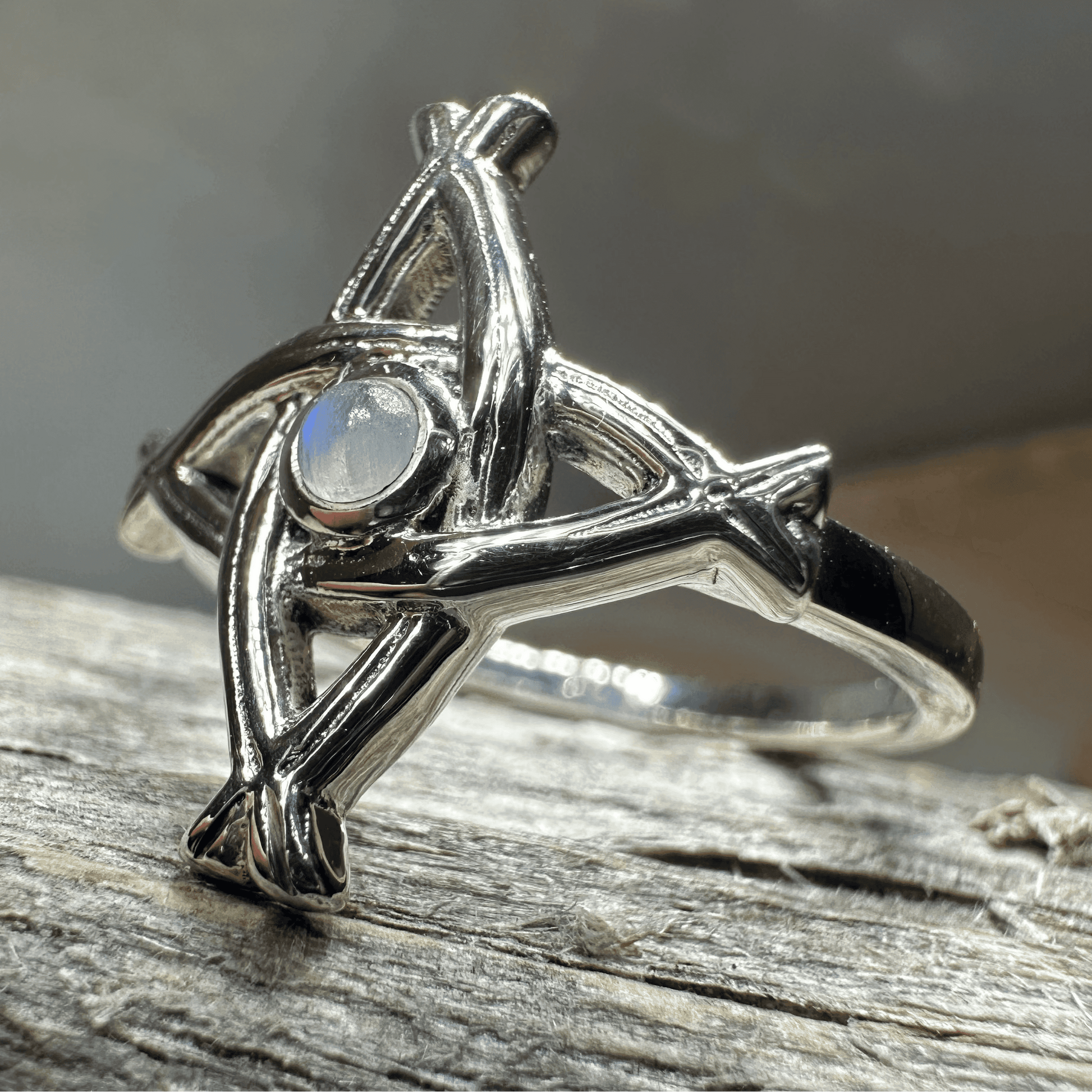 Moonstone Saint Brigid's Cross Ring - 5