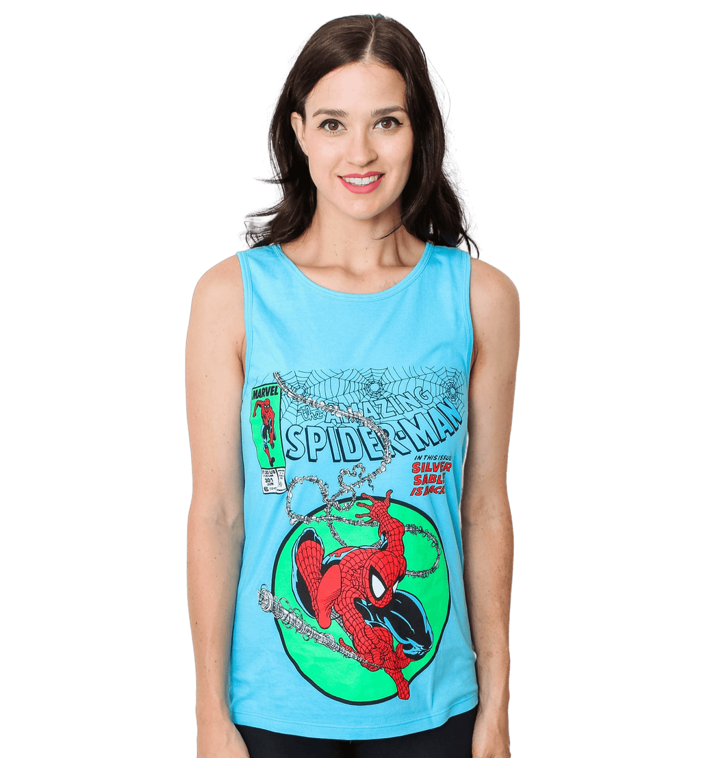 Spider-Man 90's Circle Marvel Comics Adult Tank Top - S