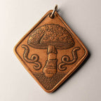 Morel and Amanita Mushrooms of Earth Charm or Necklace in Solid Copper - Charm only
