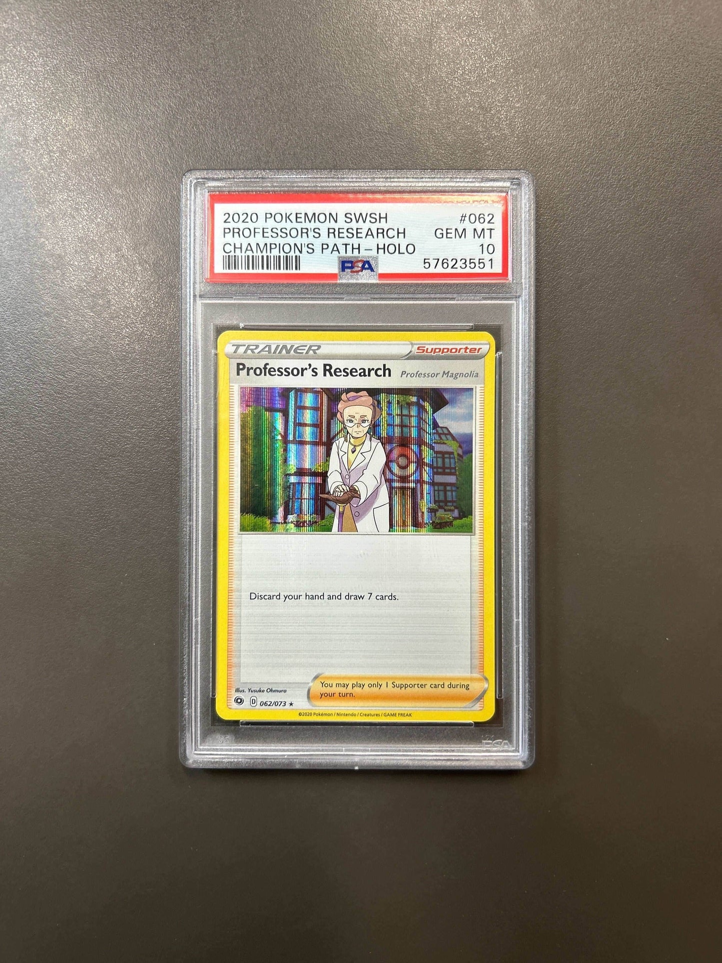 2020 POKEMON SWORD & SHIELD CHAMPION'S PATH PROFESSOR'S RESEARCH HOLO #62 PSA 10 - 