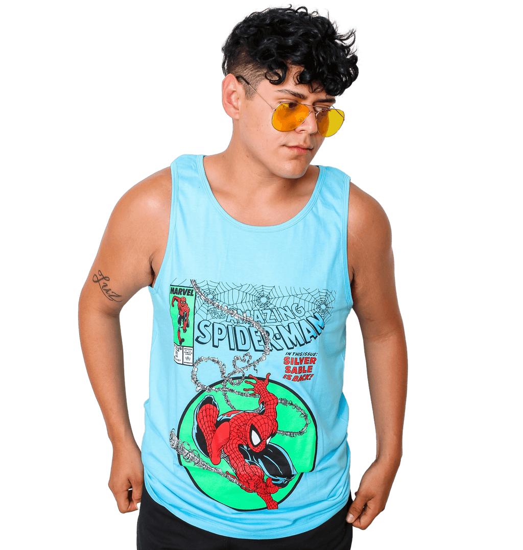 Spider-Man 90's Circle Marvel Comics Adult Tank Top - S