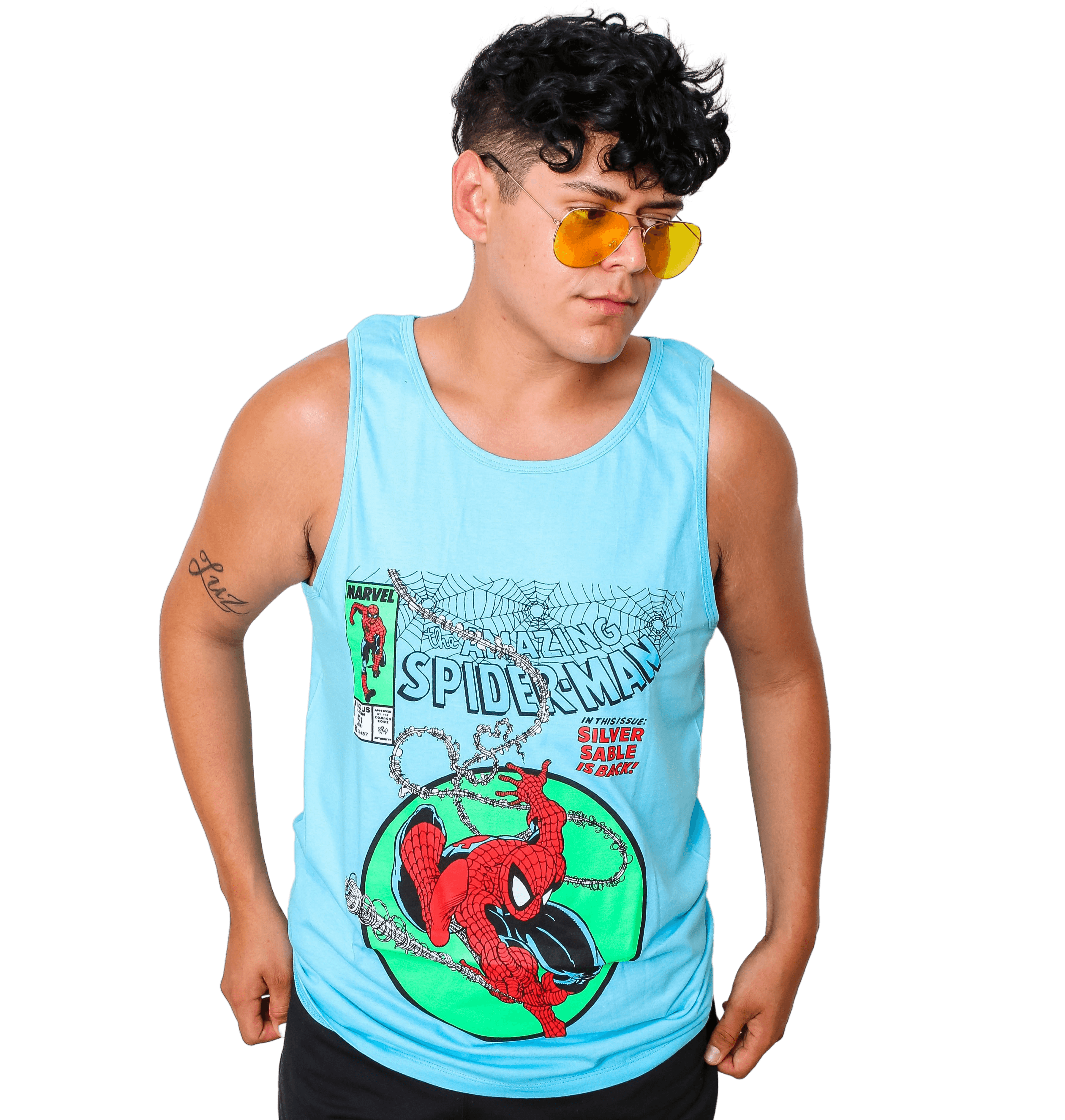 Spider-Man 90's Circle Marvel Comics Adult Tank Top - S