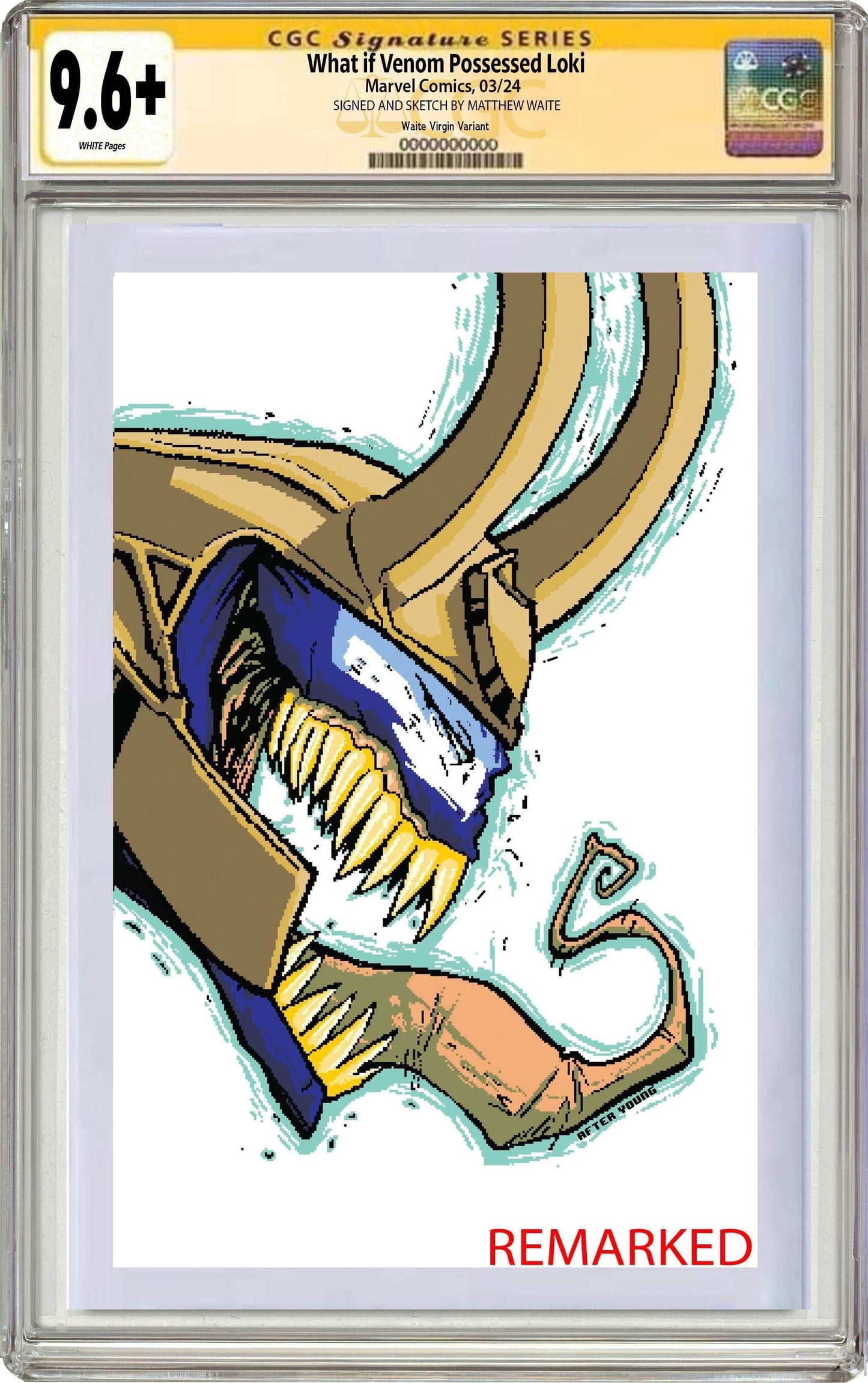 WHAT IF VENOM #1 | Matthew Waite Skottie Young Homage Variant - CGC SS + REMARK 9.6+ - VIRGIN