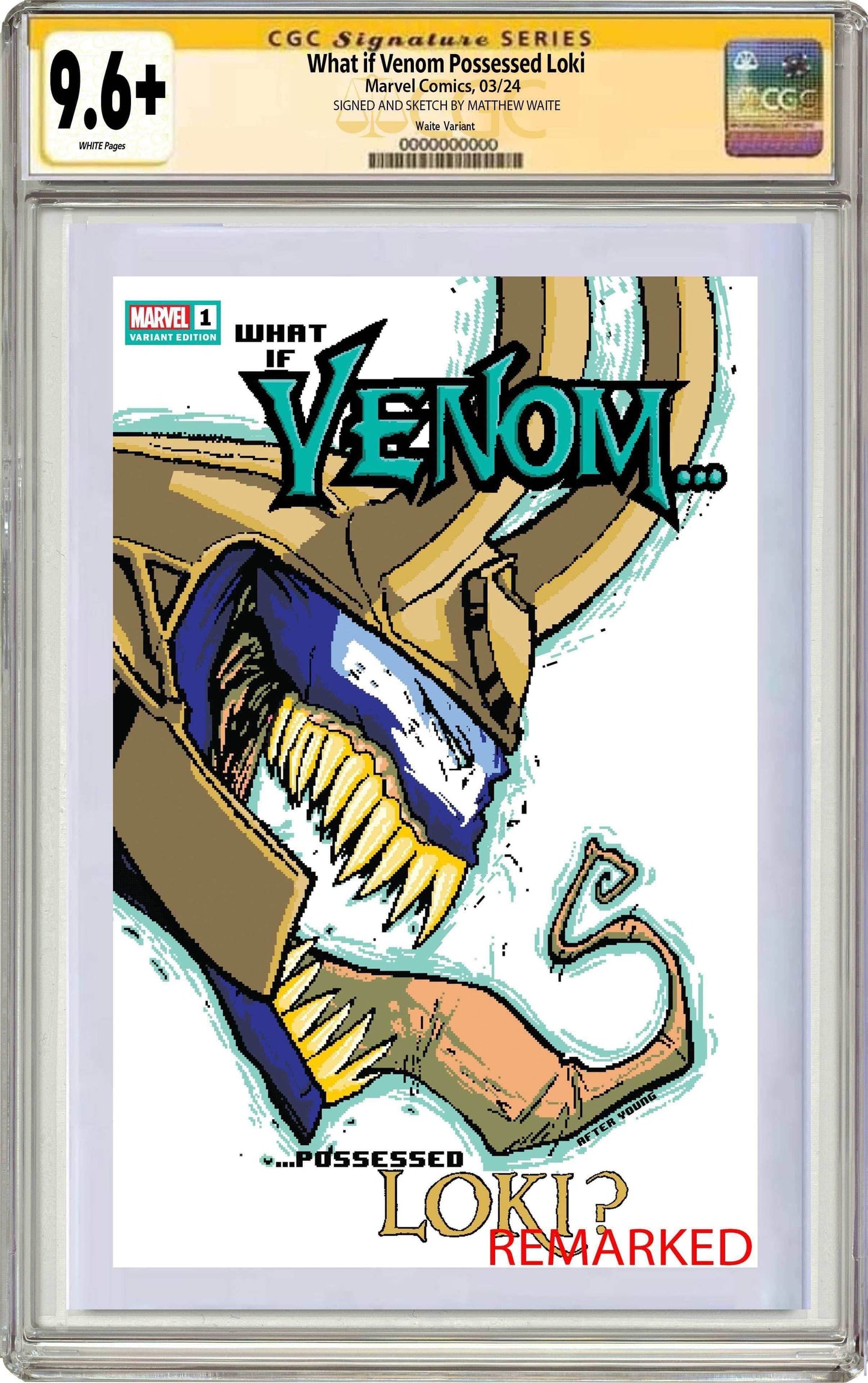 WHAT IF VENOM #1 | Matthew Waite Skottie Young Homage Variant - CGC SS + REMARK 9.6+ - TRADE