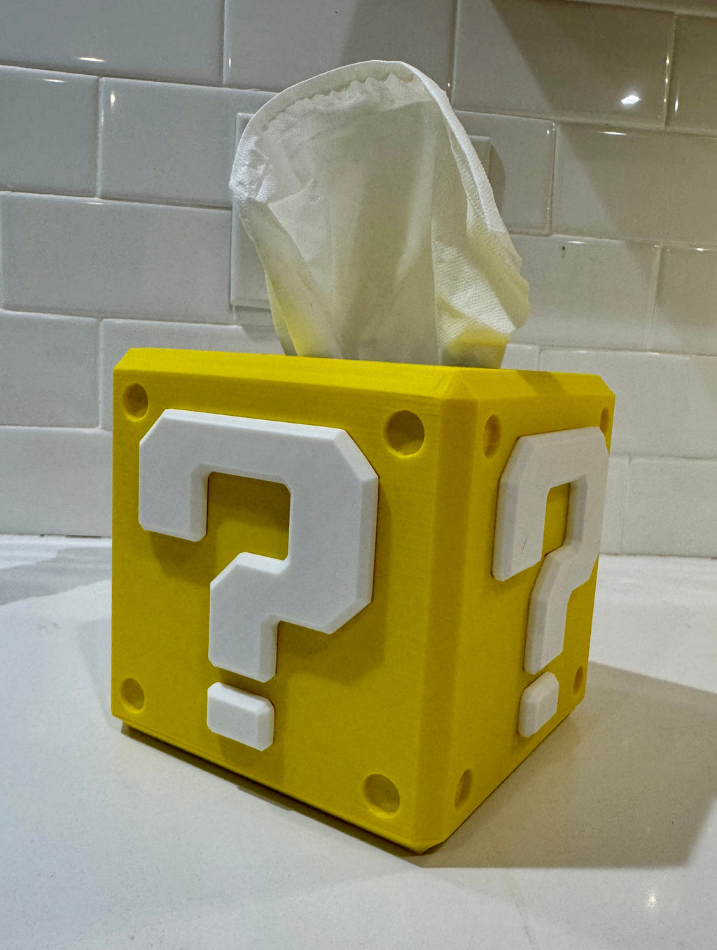 Tissue Box Cover, Square Mario Style Coin Block