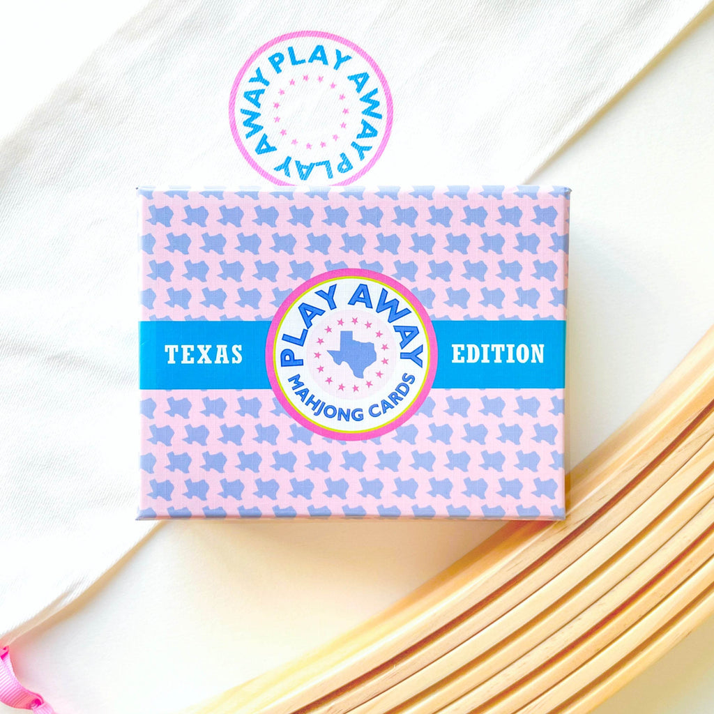 Play Away Mahjong Cards: Texas Edition - Deck + Racks + Rack Bag
