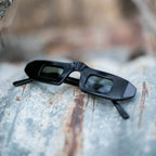 Black Polarized Steampunk Sunglass - Hitomi - Black/Brown Lens