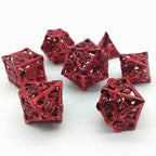(Ruthless Red) Deadly Dragon Dice: Shards of Oblivion Hollow Metal - 7-Dice Set