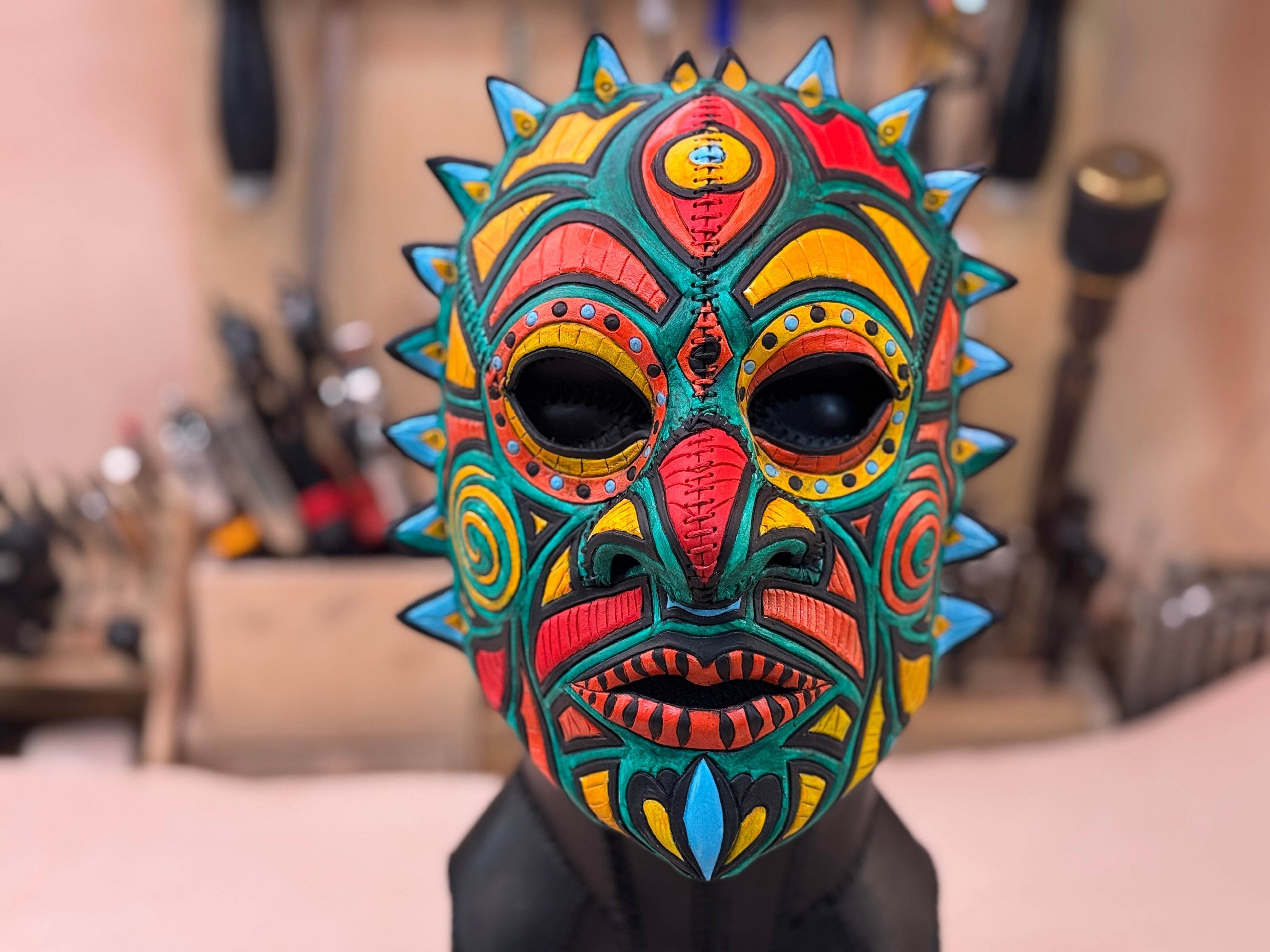 Leather Tribal Mask Printable Pattern Bundle — Intermediate + Advanced - 