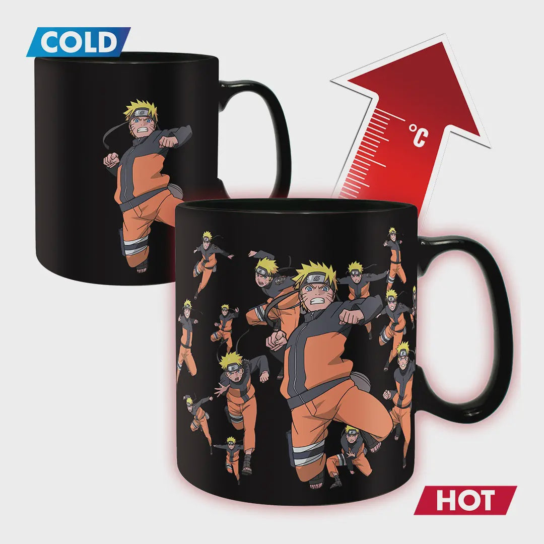 Naruto Shippuden Clone Jutsu Heat Change Mug And Coaster Set
