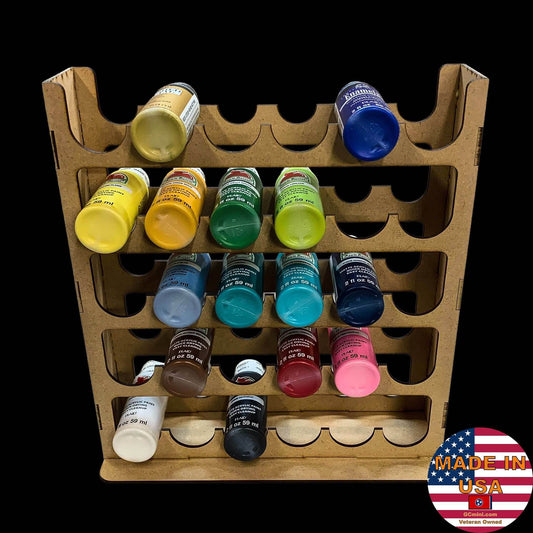 Vertical Paint Rack For 2oz Craft Paints - 36mm Diameter Bottles - 
