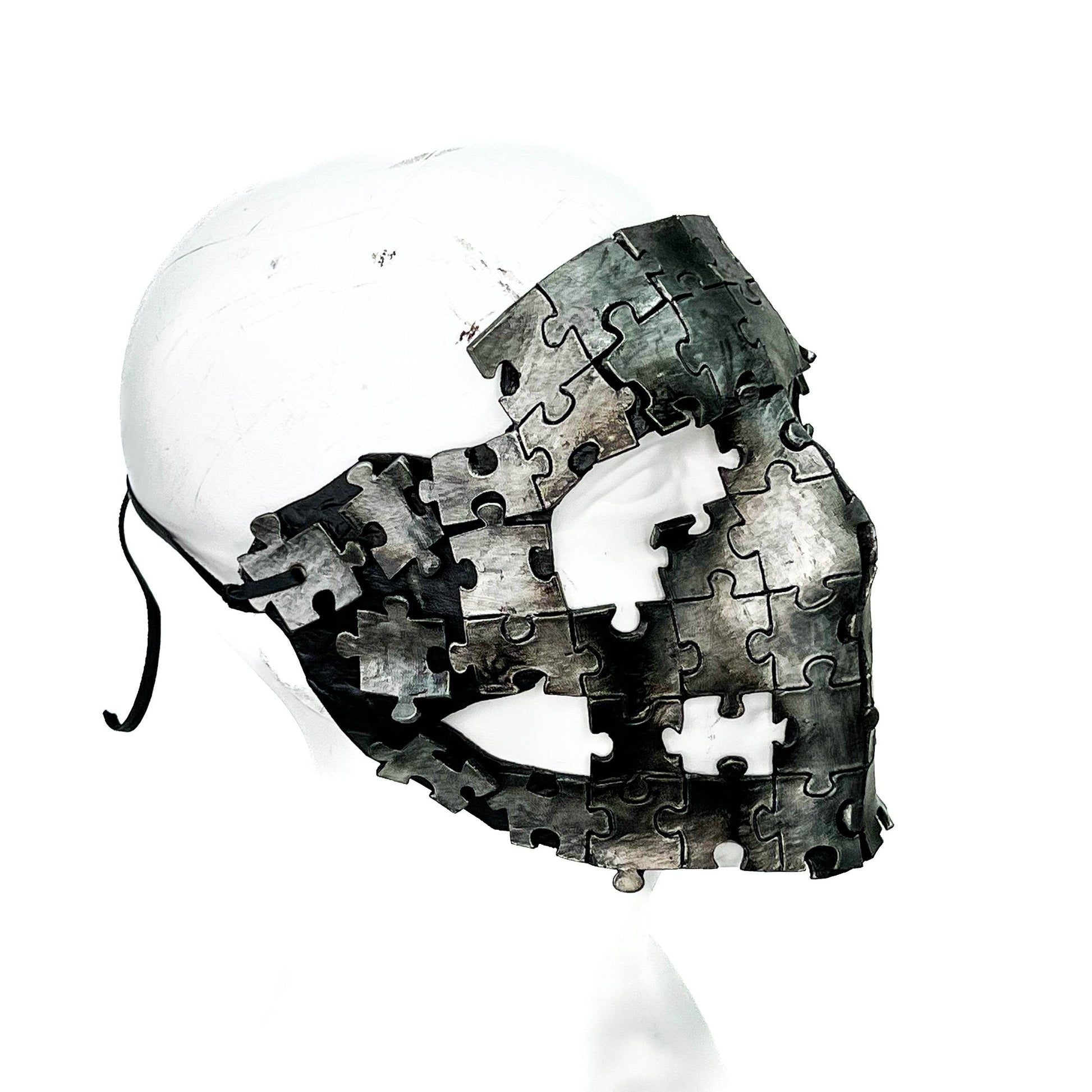 Handmade Genuine Leather Puzzle Mask - 