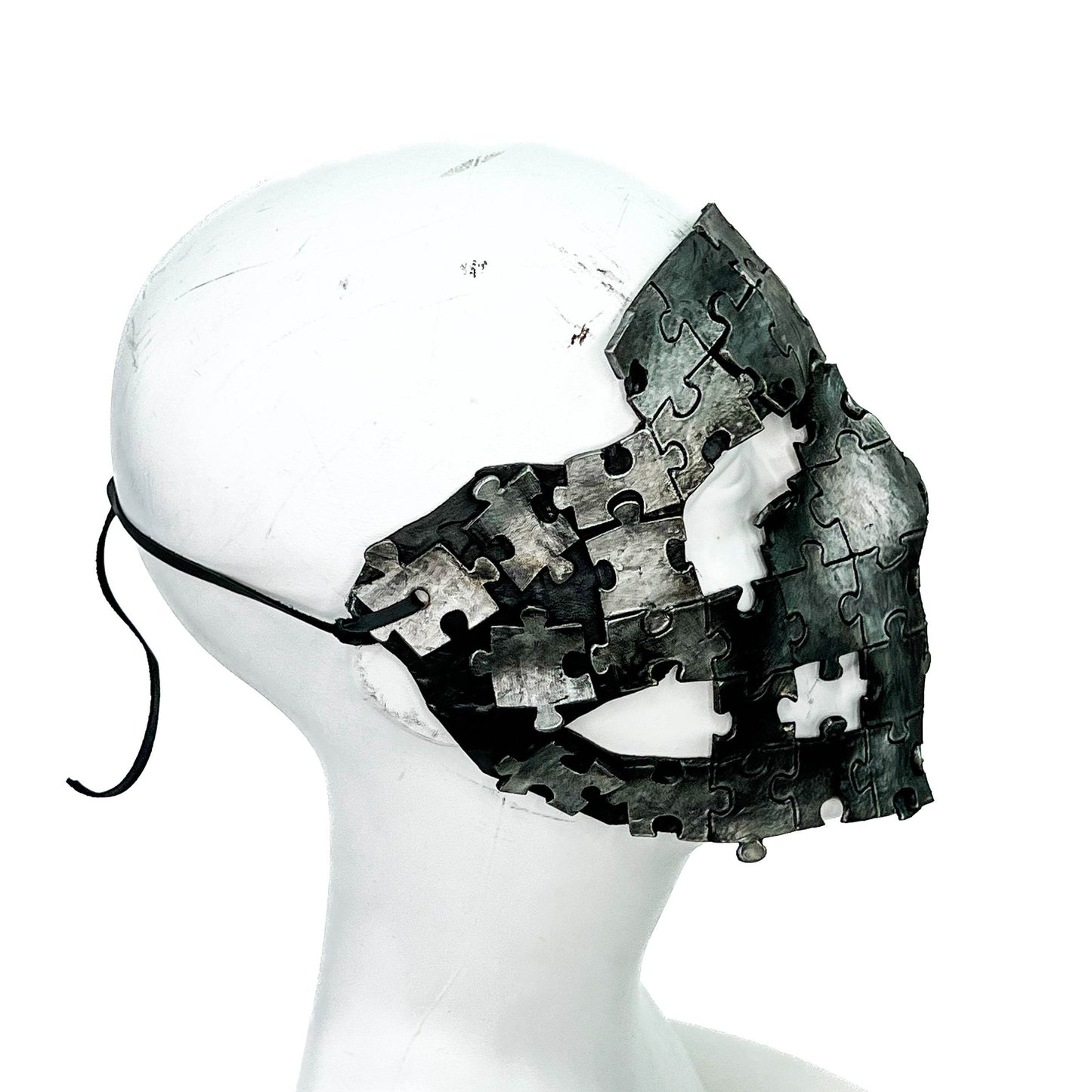 Handmade Genuine Leather Puzzle Mask - 