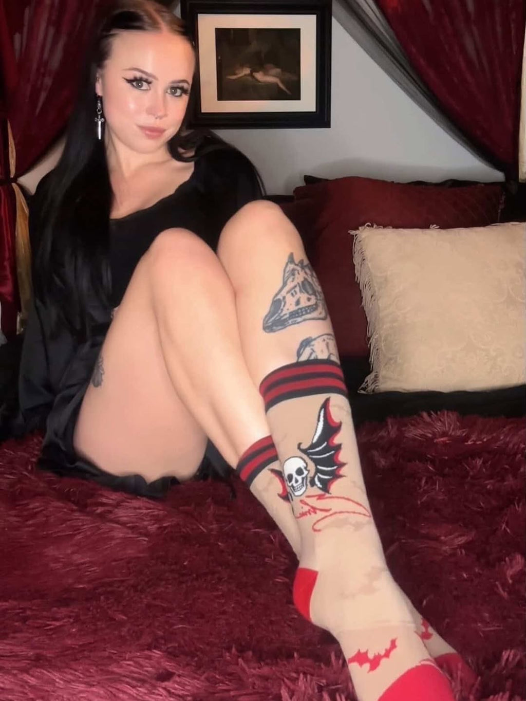 Elvira Cruel Ink Crew Socks