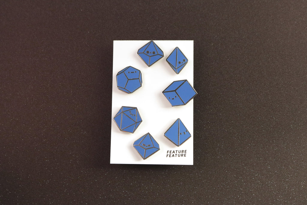 Rainbow Tiny Dice Buddies Hard Enamel Pin Set
