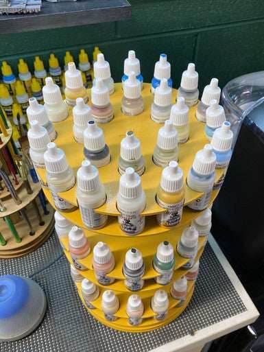 Rotating Paint Rack - For 26mm Dropper Bottles (AMMO, Vallejo, Army Painter, etc) - 