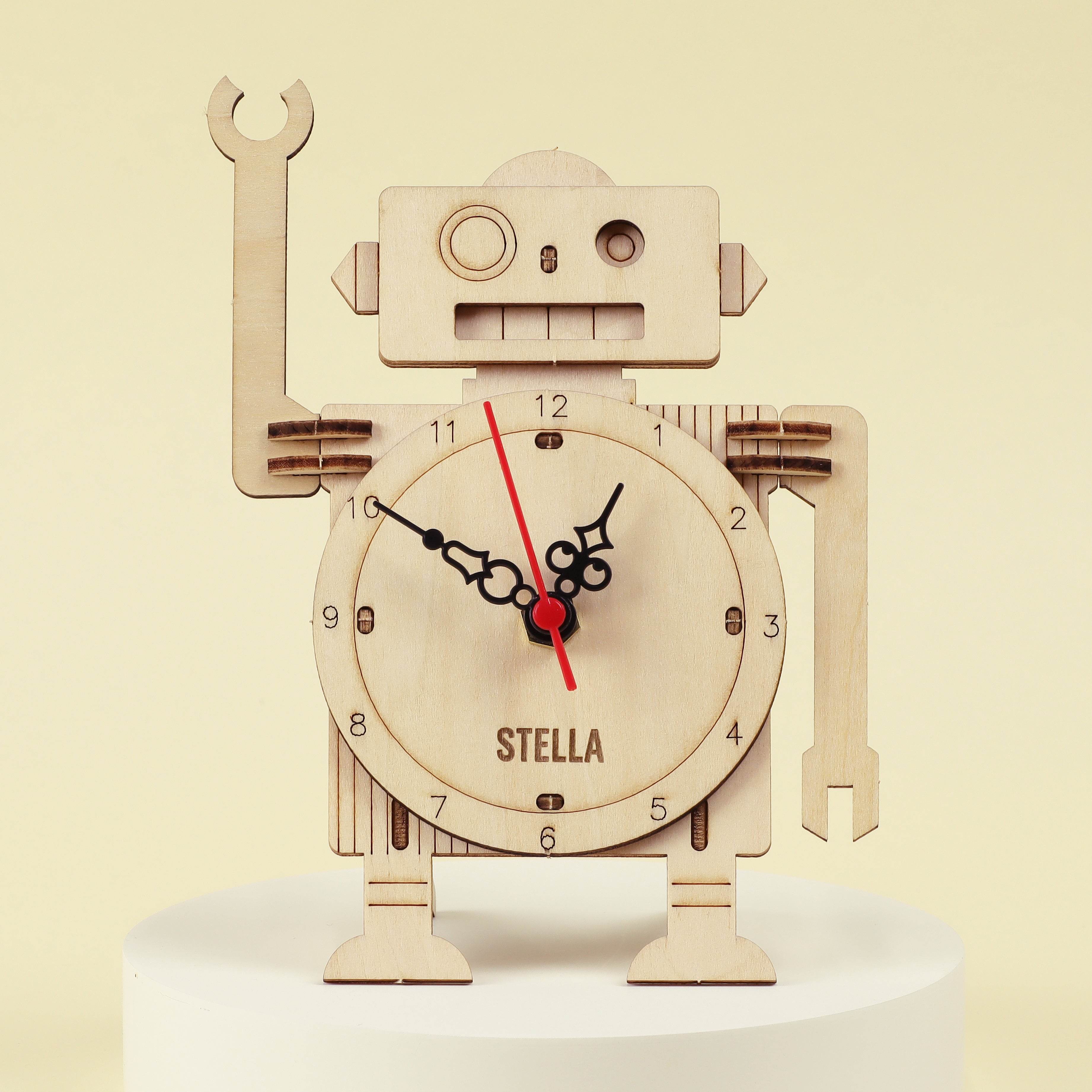 Robot Clock DIY Kit, Educational STEM Toy - 