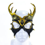 Dragon Crown Eye Mask - Handmade Genuine Leather - Masquerade, Halloween or Cosplay Costume - 