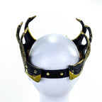 Dragon Crown Eye Mask - Handmade Genuine Leather - Masquerade, Halloween or Cosplay Costume - 