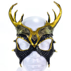 Dragon Crown Eye Mask - Handmade Genuine Leather - Masquerade, Halloween or Cosplay Costume - 