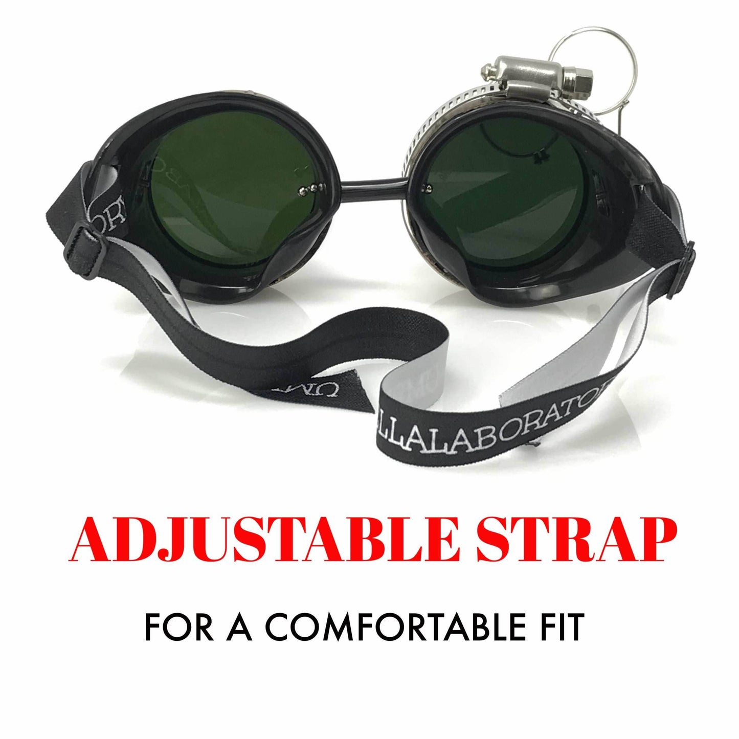 Steampunk Goggles with magnifying loupes black lenses - 