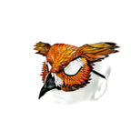 Layered Horned Owl Handmade Genuine Leather Mask In Sienna Shades - 