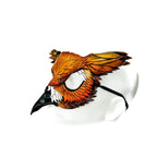 Layered Horned Owl Handmade Genuine Leather Mask In Sienna Shades - 