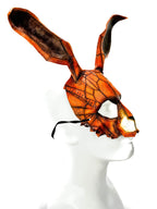 In Stock - Geometric Bunny Leather Mask in Sienna - Black