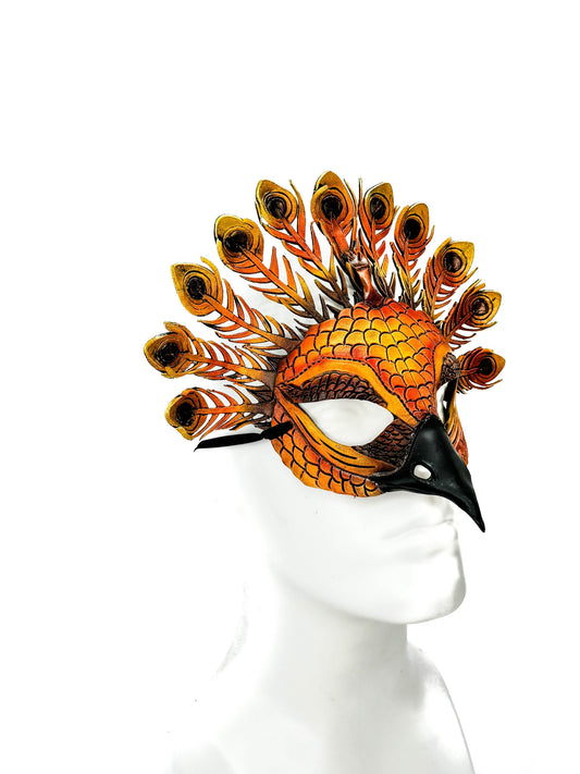 Sienna Peacock Handmade Genuine Leather Mask - 