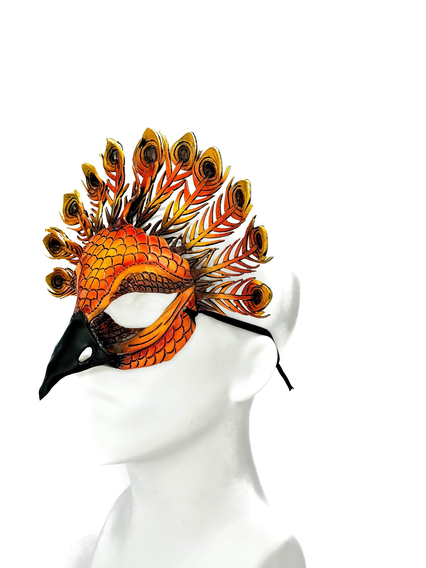 Sienna Peacock Handmade Genuine Leather Mask - 