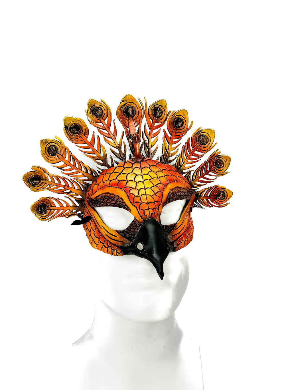Sienna Peacock Handmade Genuine Leather Mask - 