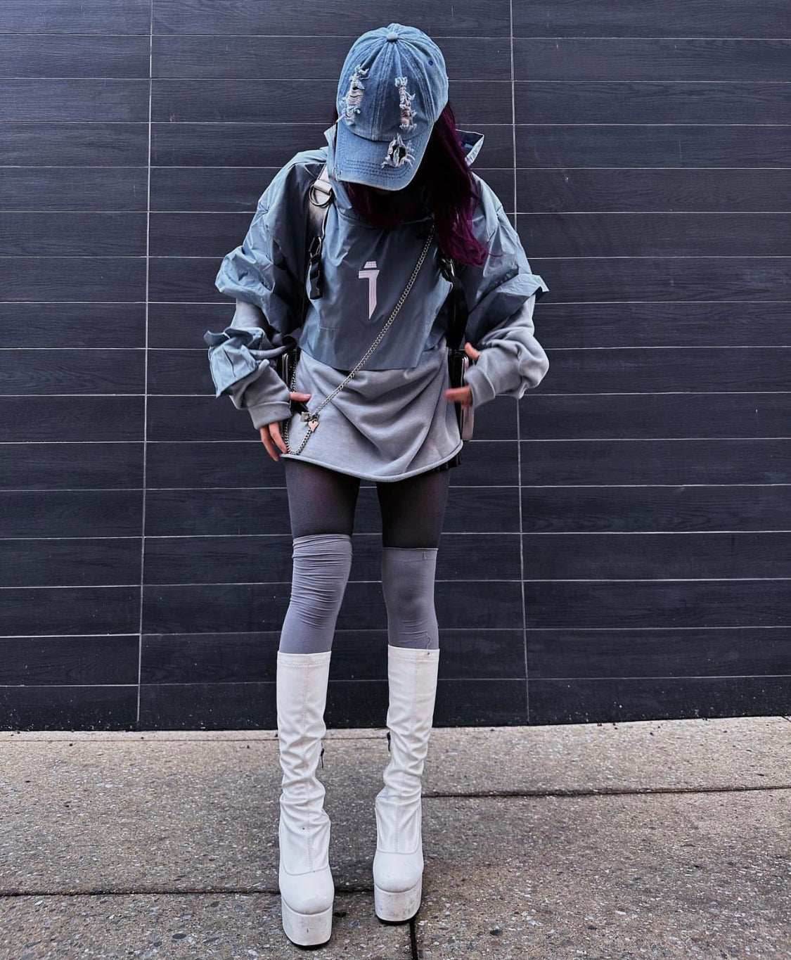 HiH18 I-Tech Layered Hoodie - Blue / M