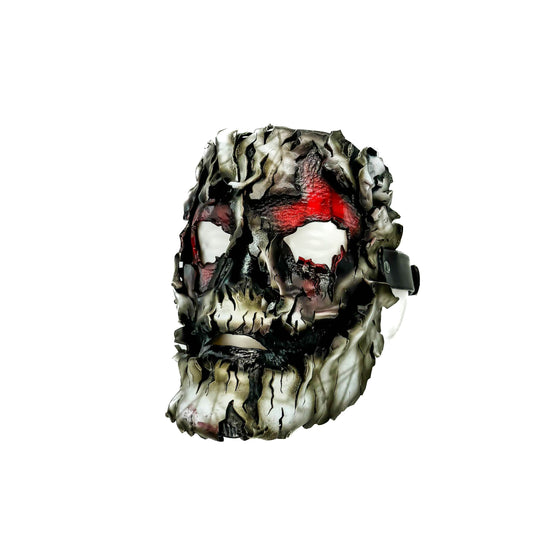 Genuine Leather Mask - Shattered Clown - Thick Straps w Velcro Included - Wide Mouth Edition - Leather Ties