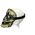 Genuine Leather Mask - Shattered Clown - Thick Straps w Velcro Included - Wide Mouth Edition - Leather Ties