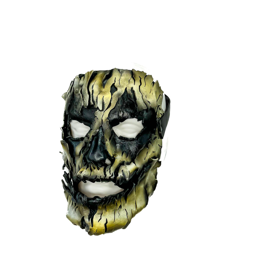 Genuine Leather Mask - Shattered Clown - Thick Straps w Velcro Included - Wide Mouth Edition - Leather Ties