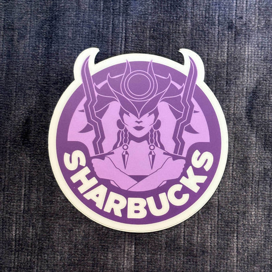 Sharbucks Vinyl Sticker – Brewed in Darkness by the Lady of Loss - 