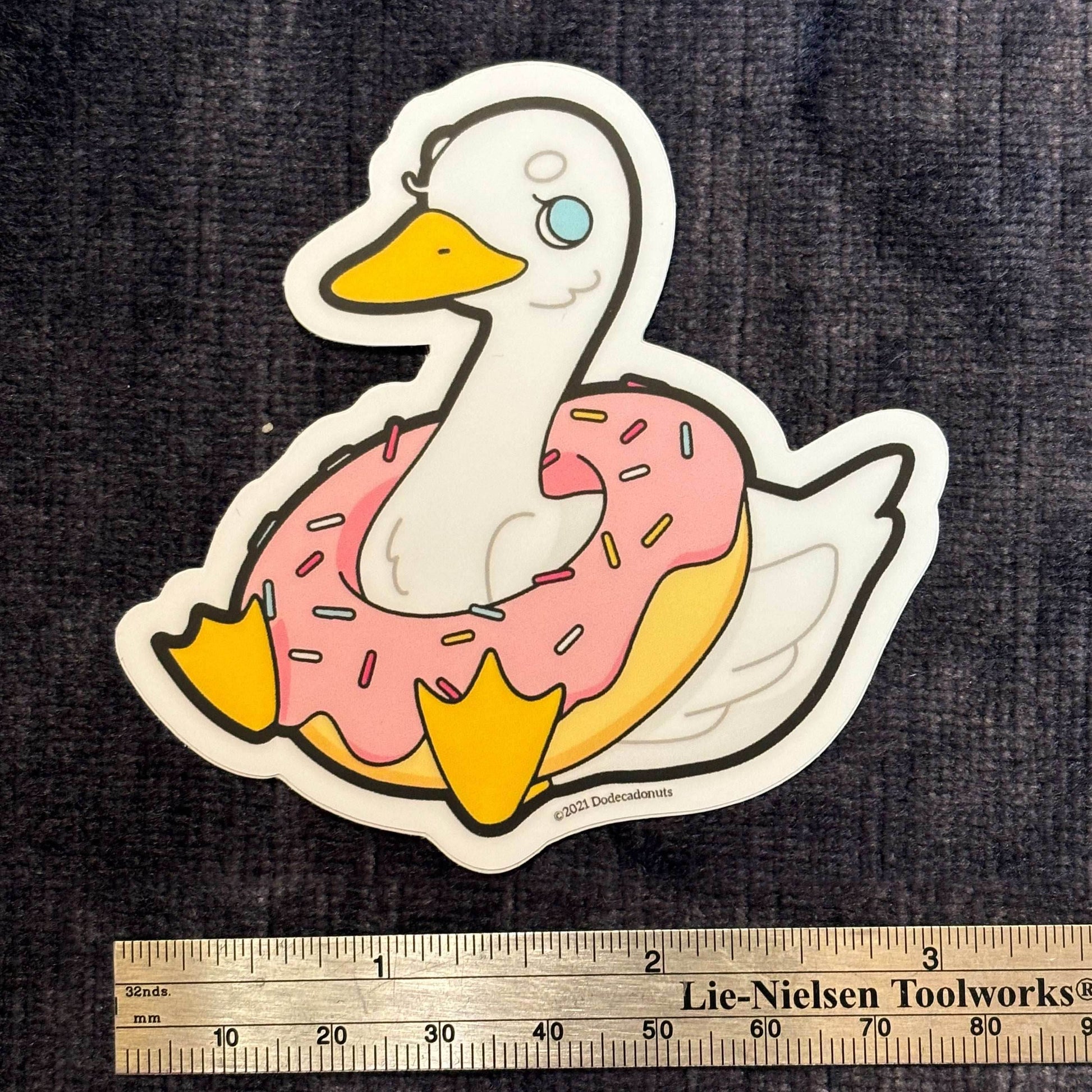 Donut Goose Vinyl Sticker – Sweet &amp; Silly Feathered Fun - 