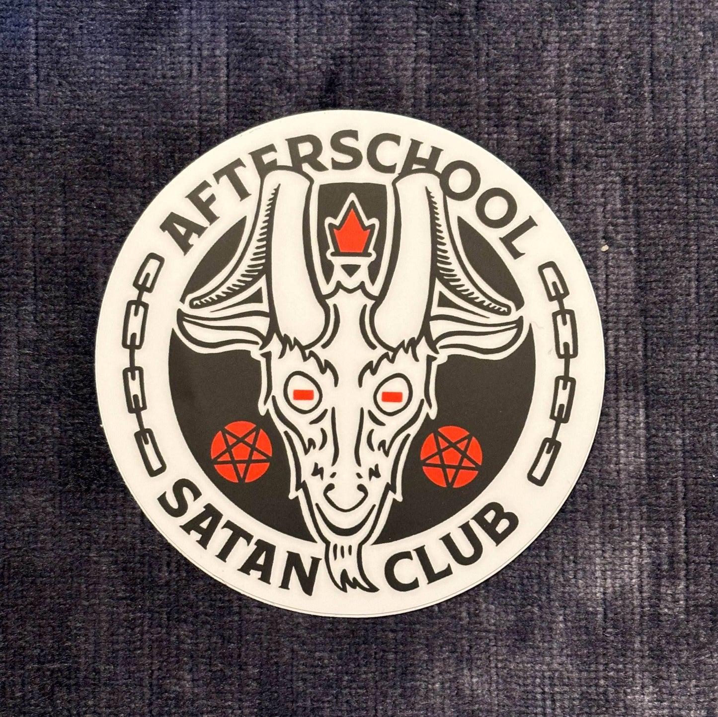 AfterSchool Satan Club (aka D&D Club) Vinyl Sticker - White