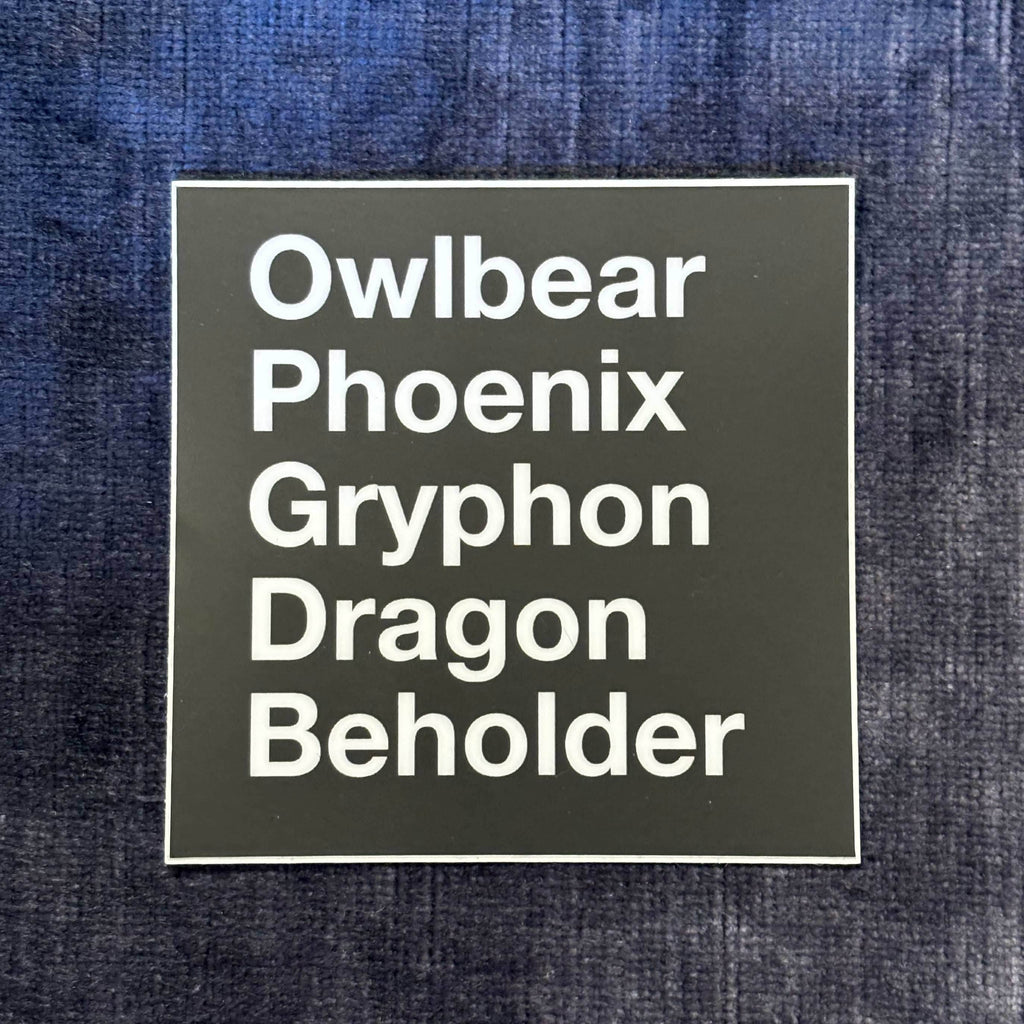 Classic D&D Monsters Vinyl Sticker – Quintessential Fantasy Beastiary - 